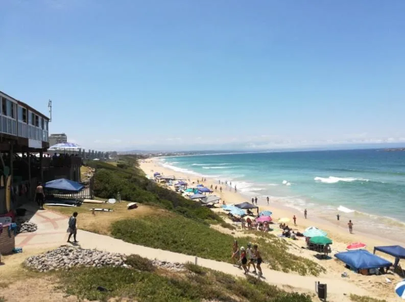 Expansive ocean and beach vista from elevated property overlooking coastline