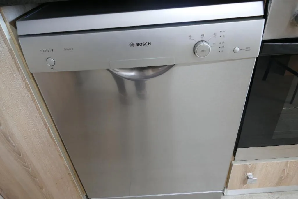 Bosch Series 2 dishwasher with stainless steel handle and control panel