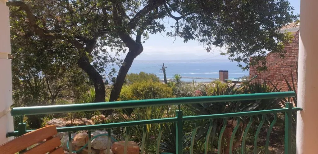 Ocean view framed by mature trees and coastal vegetation from deck